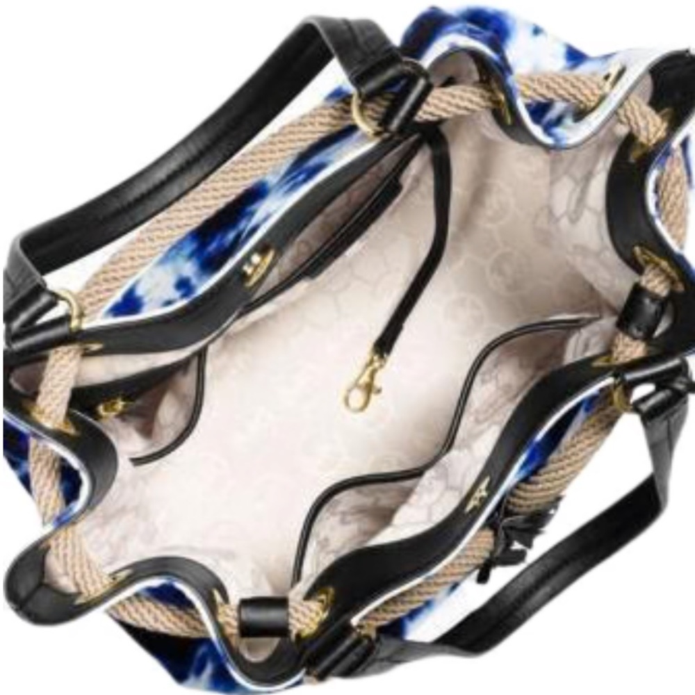 BRAND NWT RARE Michael Kors Blue Tie Dye Marina Purse - Picture 3 of 5